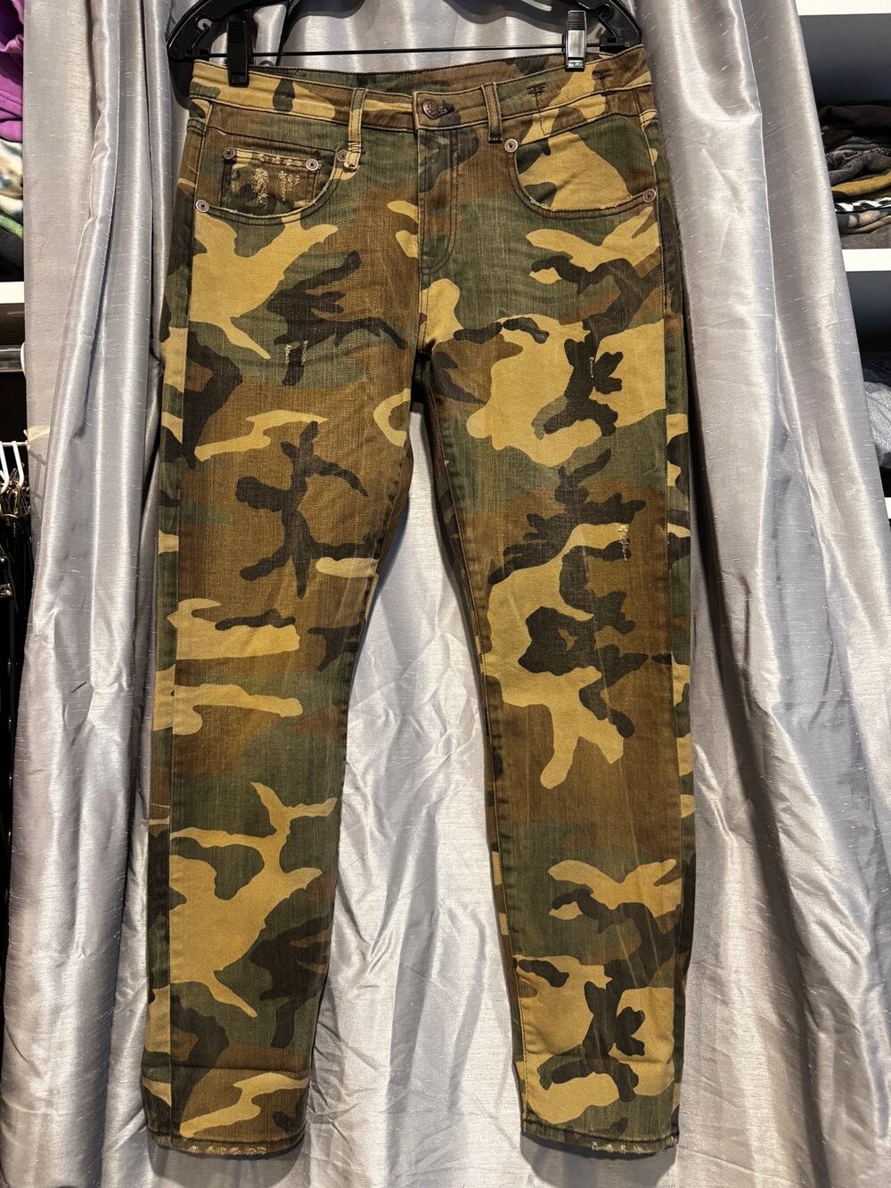 R13 Skinny Boy Camo Jeans Size 29